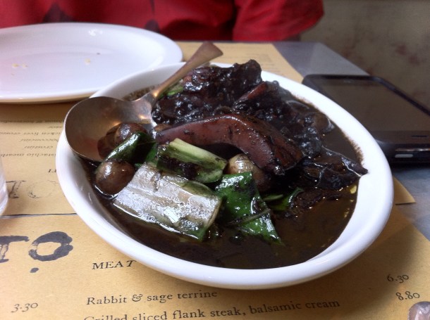 Polpetto's cuttlefish cooked in its own ink
