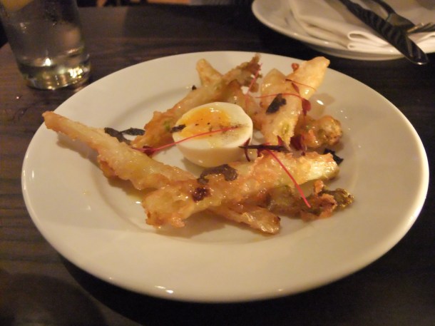 Kale tempura at The Opera Tavern