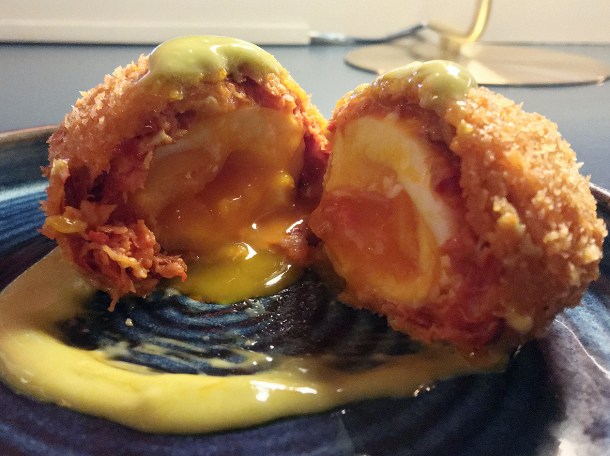 illustrative photo of the nduja scotch egg at Opera Tavern