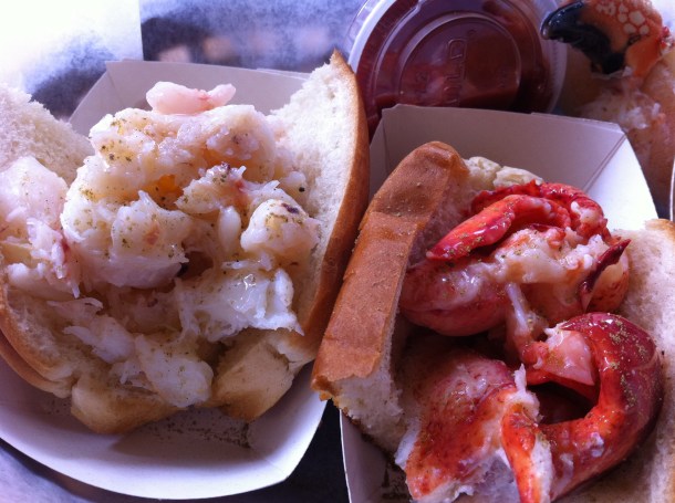 Crab rolls and lobster rolls at Luke's Lobster