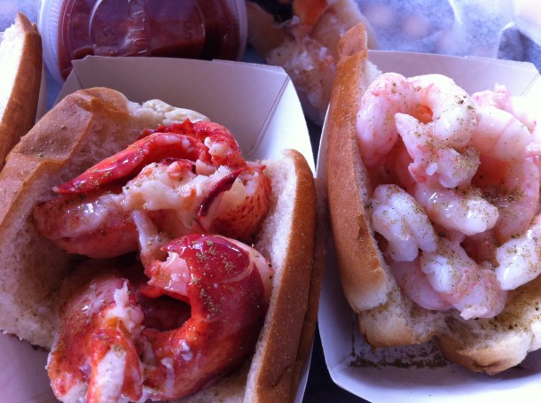 Lobster rolls and shrimp rolls at Luke's Lobster
