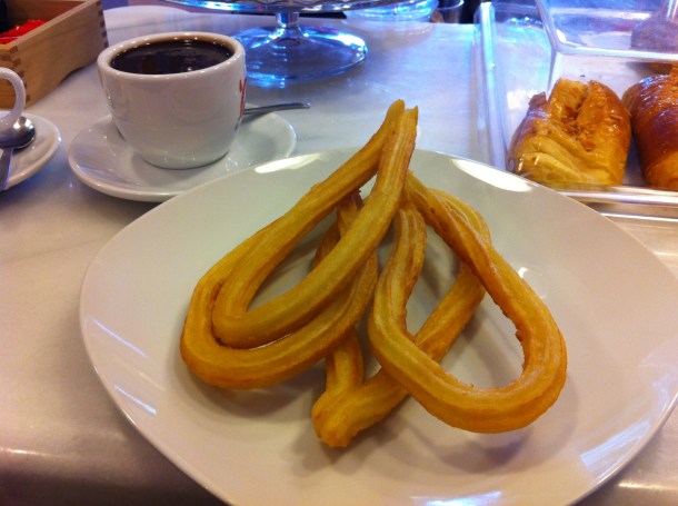 churros and chocolate sauce at Chocolate Y Churros