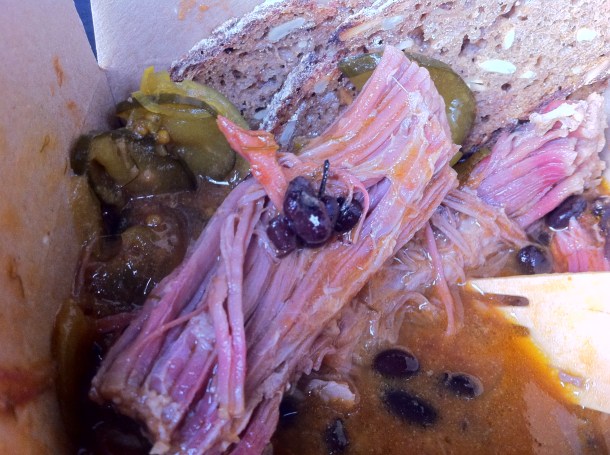close up of the beef brisket at PittCue