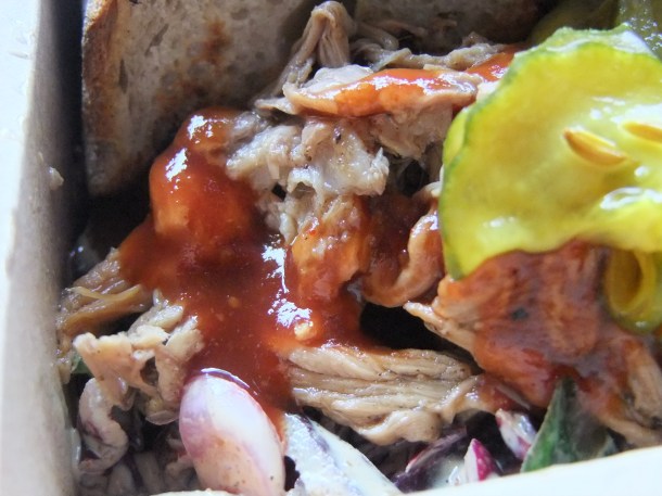 A close up of the pulled pork at PittCue