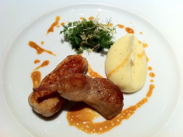 foie gras stuffed quail at L'Atelier Joel Robuchon Las Vegas foie gras stuffed quail at l'atelier joel robuchon las vegas
