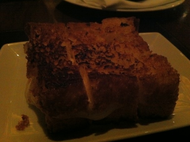 mozzarella and provolone grilled sandwich accompanying the tomato fondue at nobhill tavern