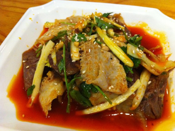 sliced beef and tripe at San Xia Ren Jia sliced beef and tripe at san xia ren jia