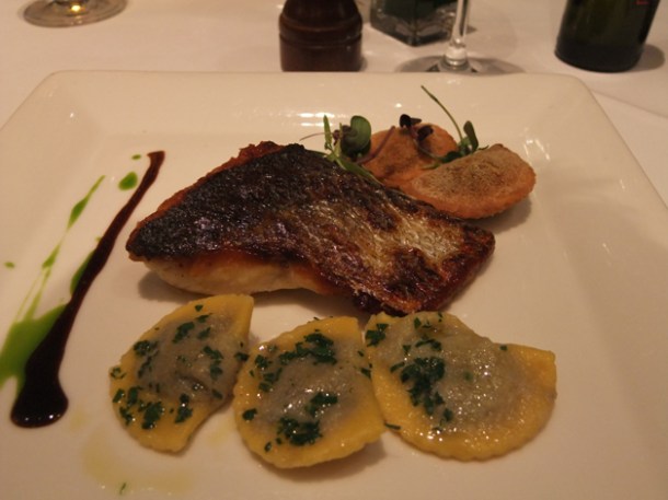 sea bass fillet at babbo london