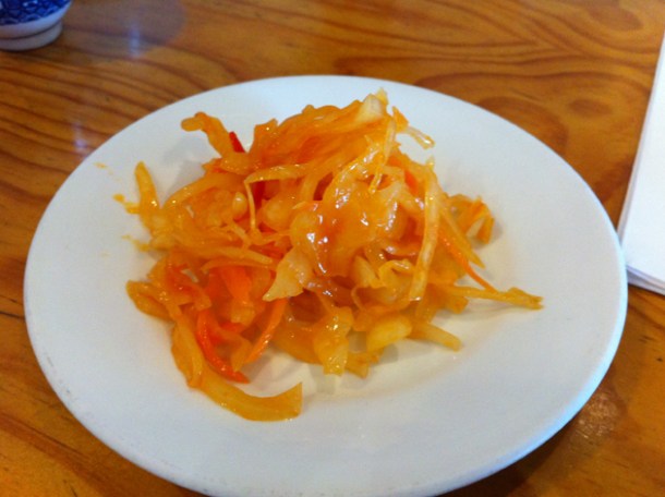 shredded cabbage and carrot at San Xia Ren Jia shredded cabbage and carrot at san xia ren jia
