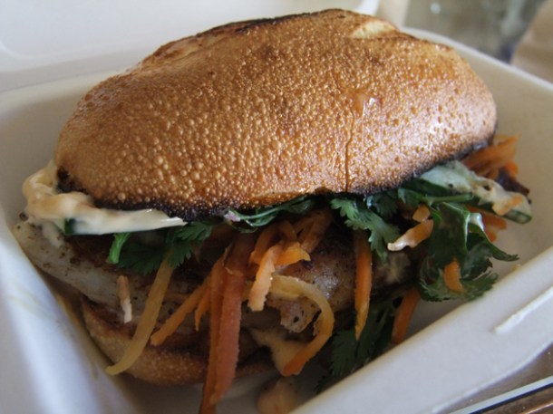 catfish sandwich at num pang