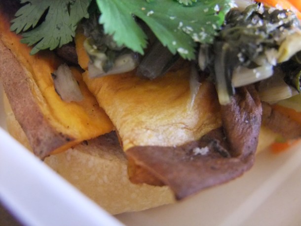 close up japanese yam sandwich num pang