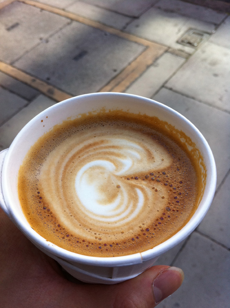 a flat white from St Ali a flat white from st ali