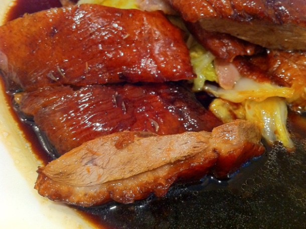 close-up of the roast duck at Four Seasons Wardour Street close-up of the roast duck at four seasons wardour street