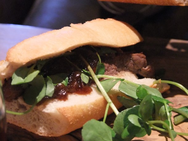 rib eye steak sandwich at The Crown and Sceptre