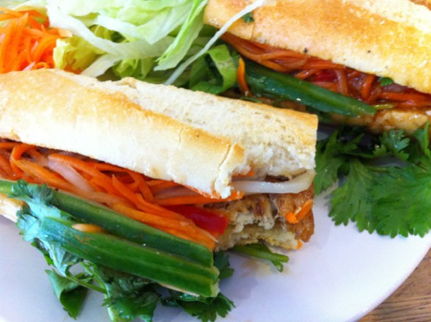 tofu banh mi at Caphe House tofu banh mi at caphe house