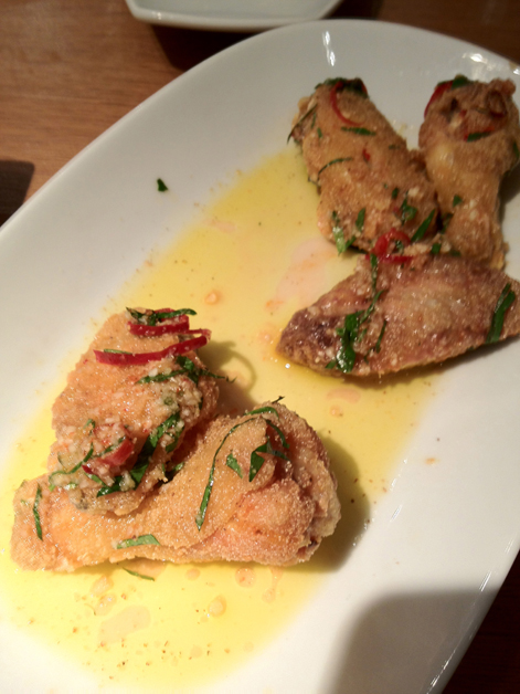 chicken wings in garlic, lemon and chillies at Fino chicken wings in garlic lemon and chillies at fino