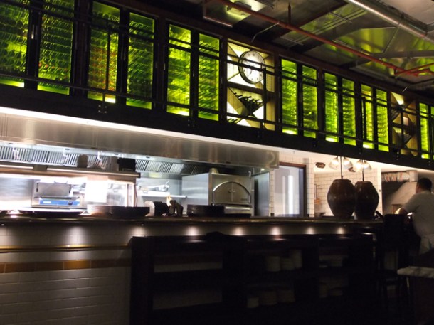 the partially visible kitchen at Bread Street Kitchen the partially visible kitchen at bread street kitchen