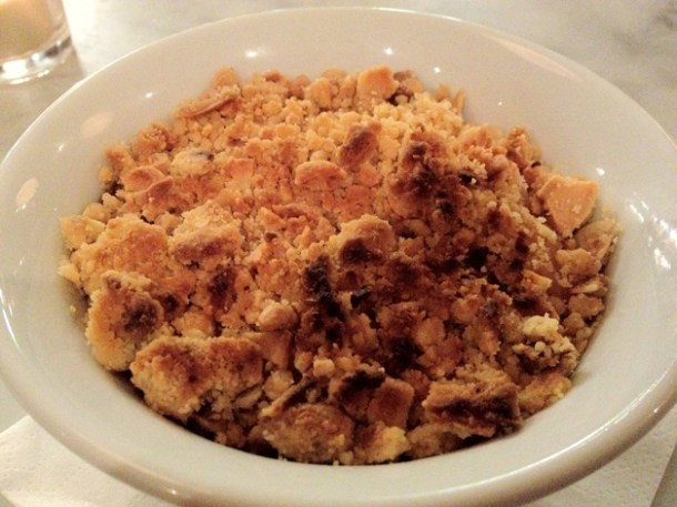 quince, apple and prune crumble at magdalen