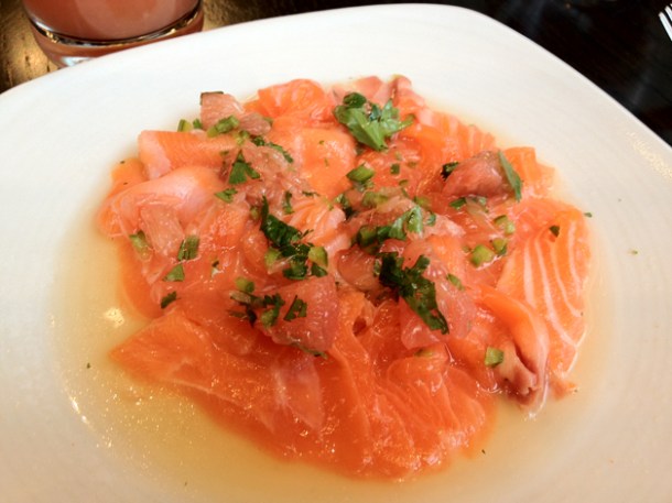 salmon ceviche at Bread Street Kitchen salmon ceviche at bread street kitchen