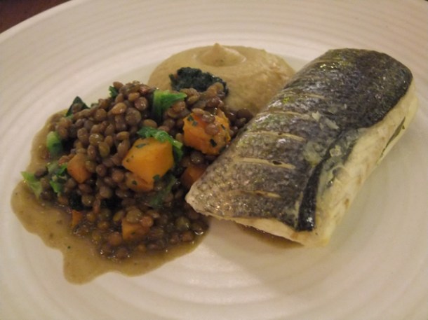 steamed bass at Bread Street Kitchen steamed bass at bread street kitchen