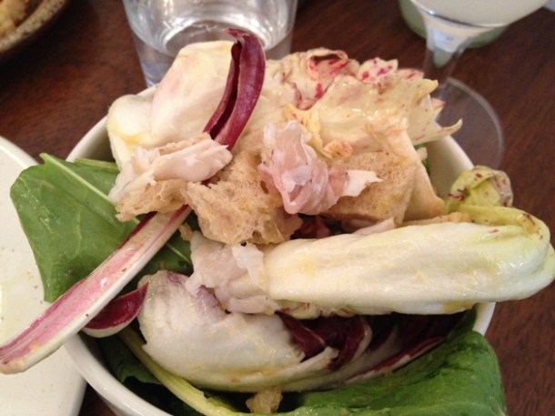 bitter leaves and lardo at duck soup