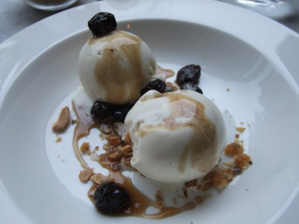 cava and pear ice cream at pizarro