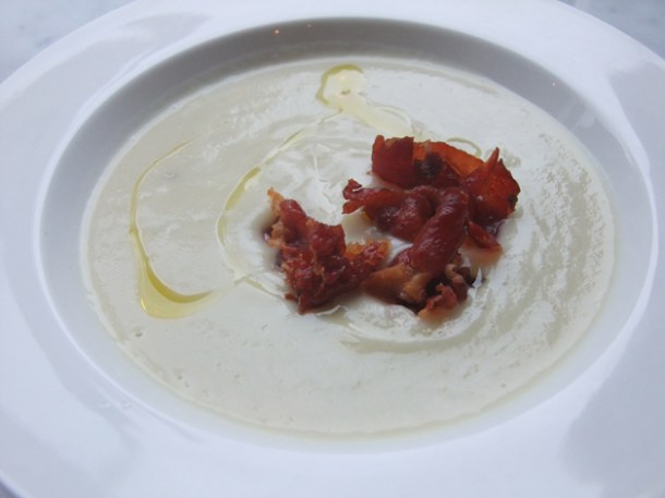 jerusalem artichoke soup at pizarro