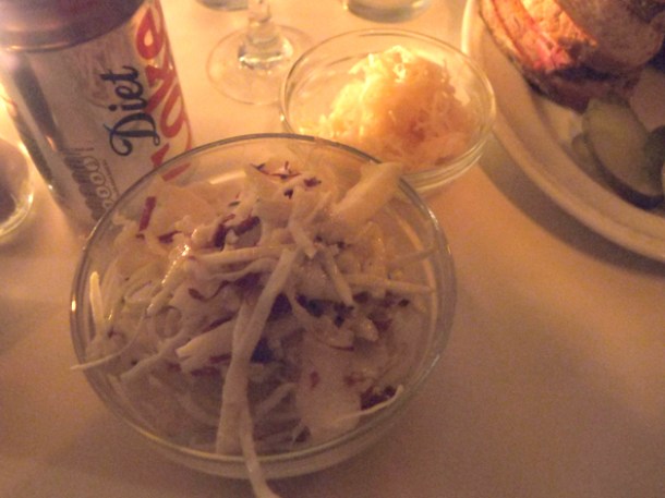 sauerkraut and cauliflower and caraway slaw at mishkin's