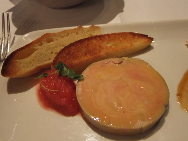 cured foie gras at trois garcons