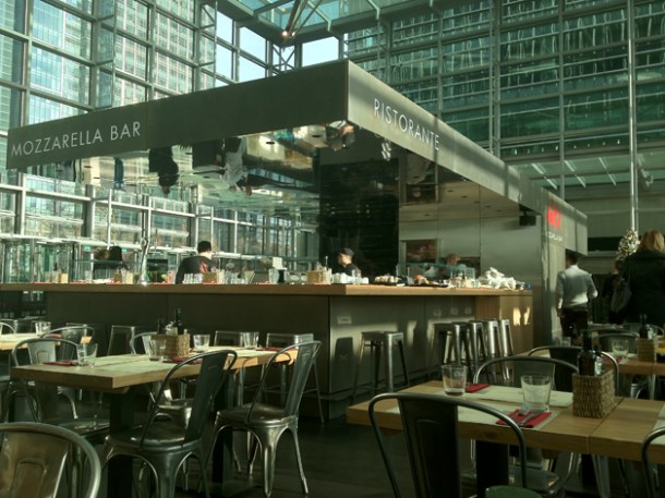 decor at obika canary wharf