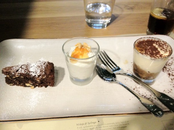 dessert selection at obika