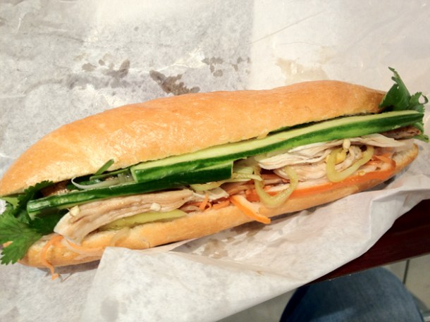 meat special bánh mì vietnamese sandwich at aobaba