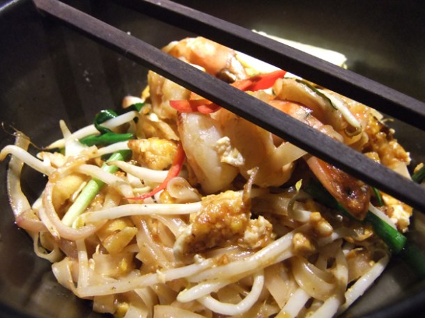 prawn pad thai with rice noodles at Suda prawn pad thai with rice noodles at suda