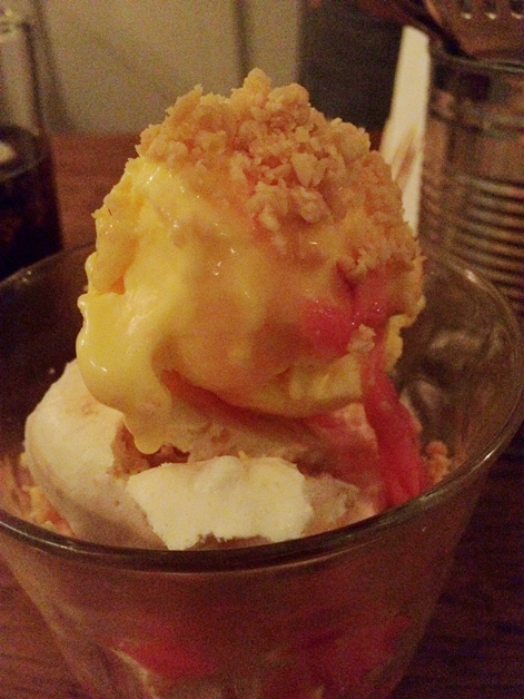 rhubarb mess at pitt cue soho