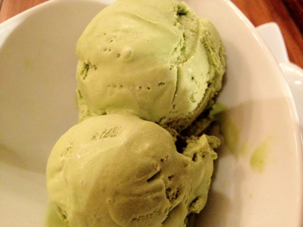 green tea ice cream at kin