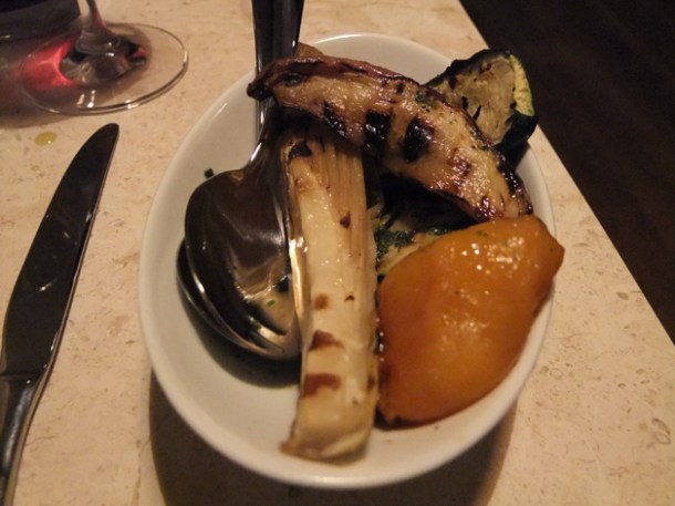 grilled peppers, aubergine and courgettes at mele e pere