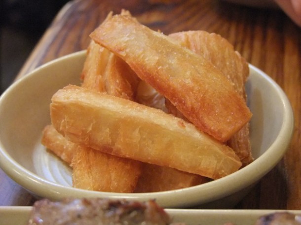 yucas cassava chips at ceviche london