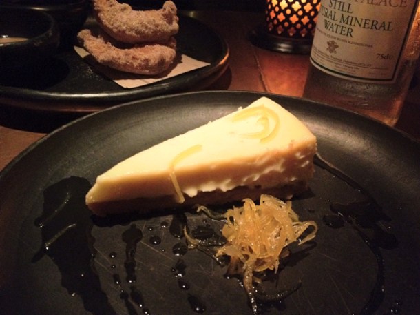 baked lemon cheesecake with caramelised lemons at la bodega negra