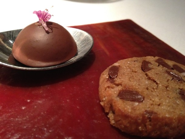chocolate bonbon and chocolate chip cookie at cinc sentits