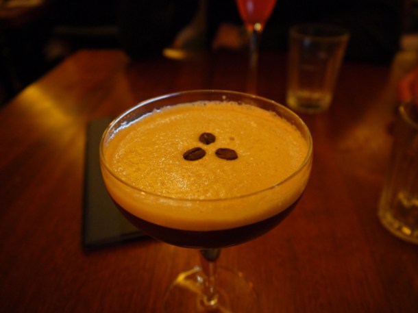 coffee, coffee liqueur and vodka cocktail at hawksmoor seven dials covent garden
