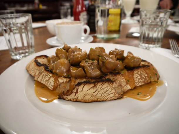 devilled veal kidneys on toast at Hawksmoor Guildhall devilled veal kidneys on toast at hawksmoor guildhall breakfast
