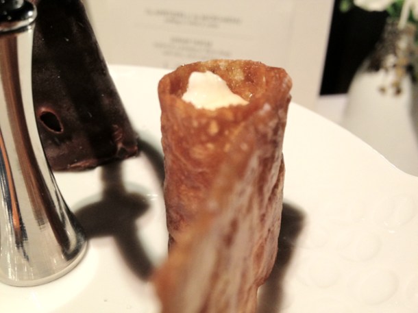 Mato honey in crisp nut wafer petit fours at Moments Barcelona mato honey in crisp nut wafer petit fours at moments mandarin hotel barcelona