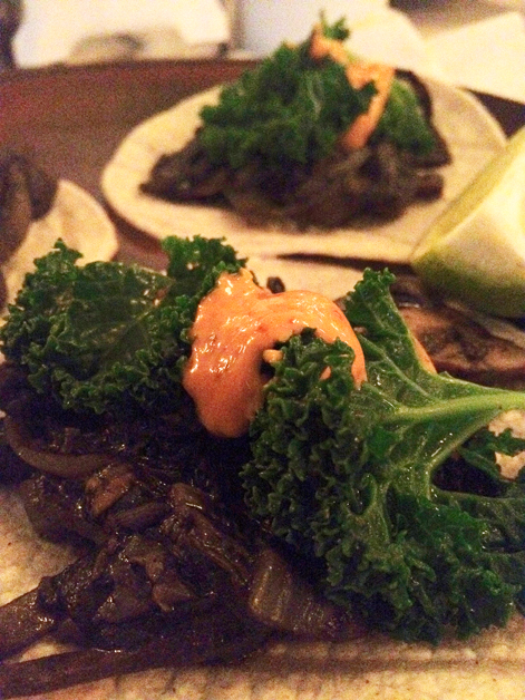 kale and mushroom tacos at la bodega negra