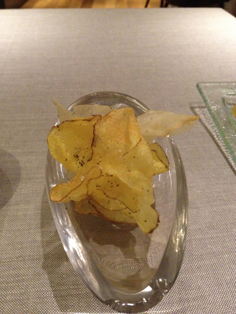 root vegetable crisps at saüc