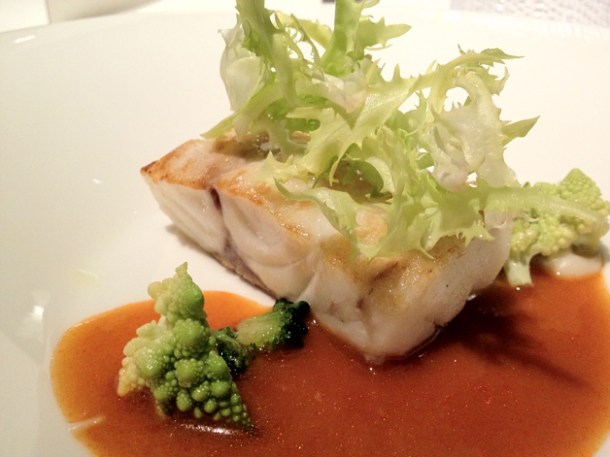 sea bass and Romanesco broccoli at Moments Barcelona sea bass and romanesco broccoli at moments mandarin oriental hotel barcelona