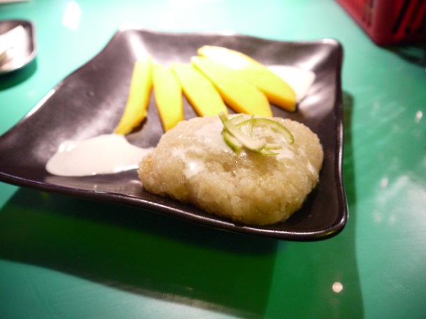 mango sticky rice pudding at East Street London mango sticky rice pudding at east street london