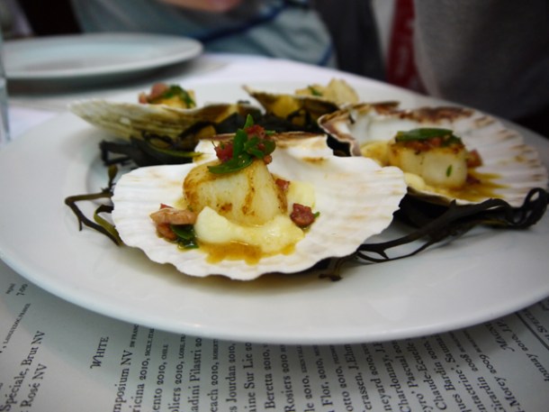 scallops at the rivington grill shoreditch