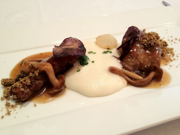 sous vide pork with mushrooms at Gelonch sous vide pork with mushrooms at gelonch