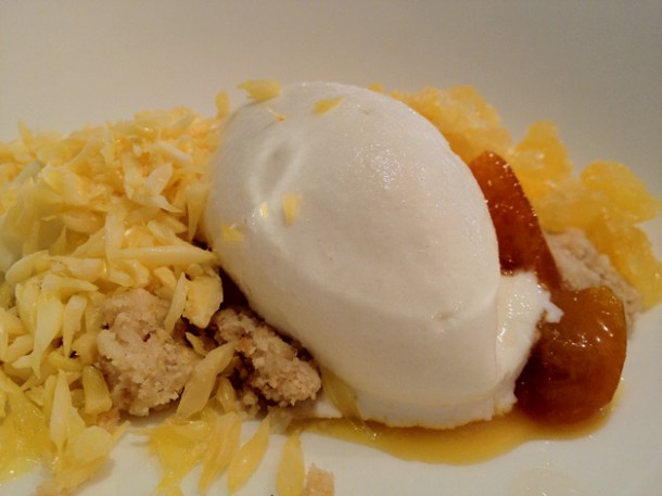 toasted wheat ice cream with citrus at Gelonch toasted wheat ice cream with citrus at gelonch