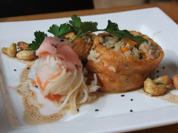 tofu pockets at Food For Friends tofu pockets at food for friends